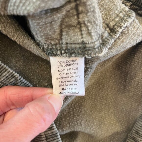 REVOLVE SHOW ME YOUR MUMU Outlaw Dress XS Sage Green Corduroy NWOT Zip Up Mini - Picture 6 of 16